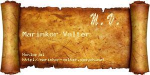 Marinkor Valter névjegykártya